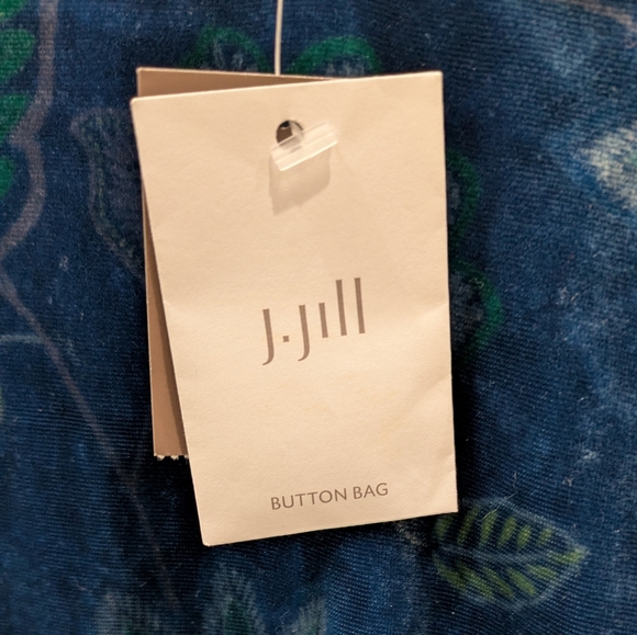 J. Jill Velvet Floral Blouse - Deep Blue and Green - Picture 9 of 10